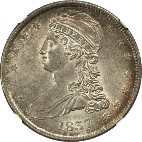 1837 Capped Bust Half Dollar 50c, NGC MS 61 - Amazing Luster Cover