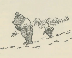 Winnie-the-Pooh 1926 - Spuren im Schnee von Ernest H. Shepard Kunstdruck - Bild 1 von 3