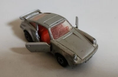Matchbox Superfast No. 3 Porsche Turbo Hecho en Inglaterra 1978 Lesney Plata Rojo Foto 1 de 4