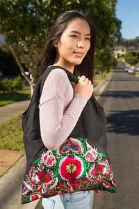 Genuine Embroidered Vintage Tribal BOHO hand bag, tote bag, shoulder bag - Picture 1 of 6