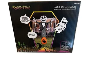 Gemmy Disney Nightmare Before Christmas Jack Skellington Inflatable 9 ft arms mo - Picture 1 of 4