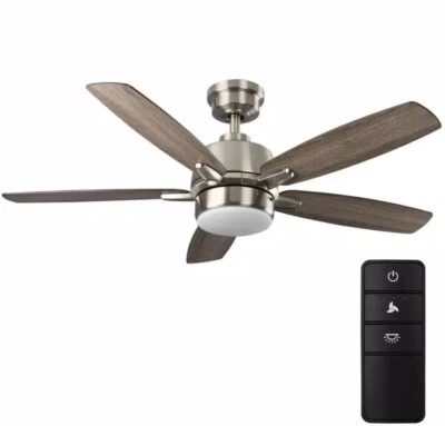 Home Decorators Fawndale 46 in. Indoor LED Brushed Nickel Ceiling Fan w/ Remote - Image 1 of 4