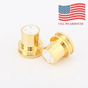 2PCS Tappi Spina XLR Rame Placcato Oro Tappi Protettivi Schermati - Foto 1 di 7