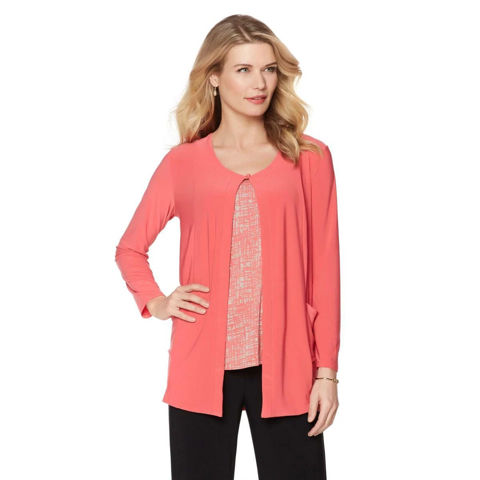 Antthony Women's "Ladies Who Lunch" Jacket and Tank Set Coral Small Size HSN  - Image 1 of 1