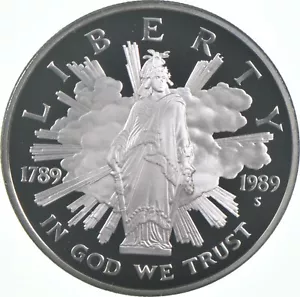 1989-S Proof Congressional Commemorative Silver Dollar $1 - Picture 1 of 3