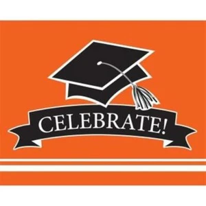 School Spirit Invitations Orange 25 Pack Paper Grad Party Invites Grad Supplies - Picture 1 of 1