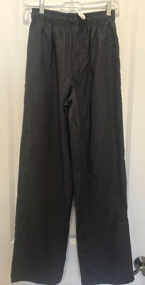 Houndstooth Chef's Pants Adult Large Uncommon Threads Uniform Pants Black Grey - Image 1 of 4