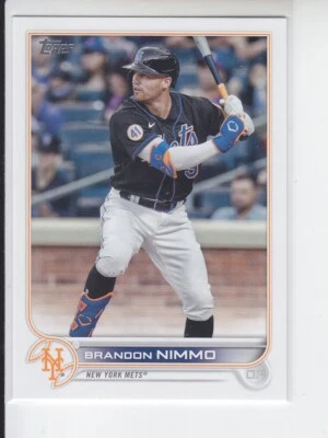 2022 Topps Series 2 BRANDON NIMMO Advanced Stat Parallel /300 Mets #344 - Image 1 of 2