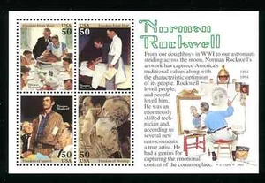 2840 Norman Rockwell Souvenir Sheet of 4 50¢ Stamps 1994 - Picture 1 of 4