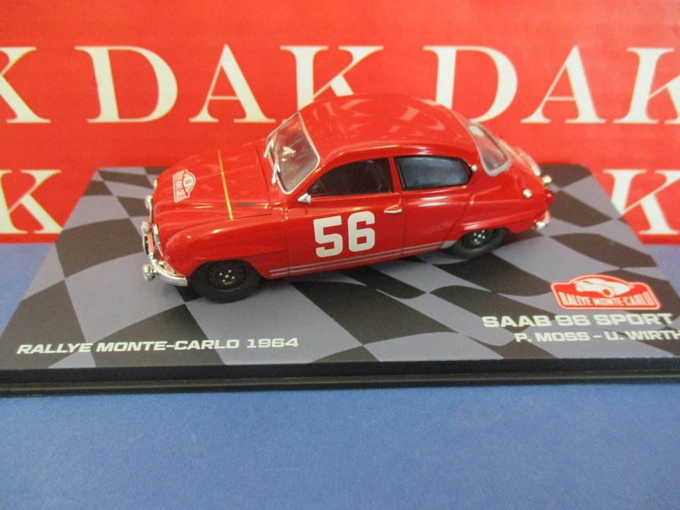Die cast 1/43 Modellino Auto Saab 96 Sport Rally Monte Carlo 1964 P. Moss - Immagine 1 di 4