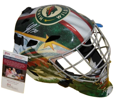 JESPER WALLSTEDT signed (Minnesota Wild) F/S Goalie mask JSA COA AT51225 - Image 1 of 3