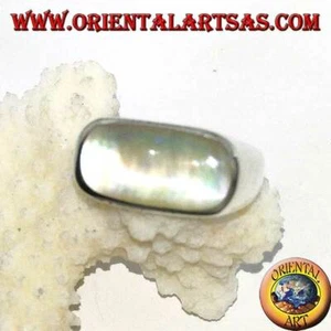 Anello in argento 925 ‰ con madreperla di traverso - Foto 1 di 5