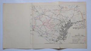 Singapore fighting 12-15 February 1942 Japanese Invasion map World War 2 1957 - Picture 1 of 4