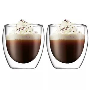 NEW Bodum Pavina Double Wall Glasses 80ml Set 2pce - Picture 1 of 1