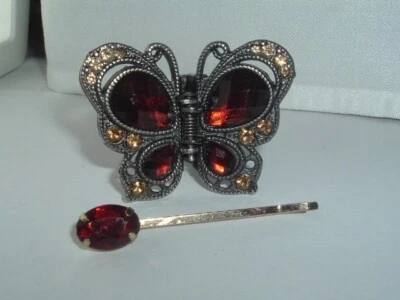 PINZA DE PELO DE MARIPOSA DE METAL DE COLECCIÓN Y ACCESORIO PARA EL CABELLO BOBBY PIN UP Foto 1 de 4