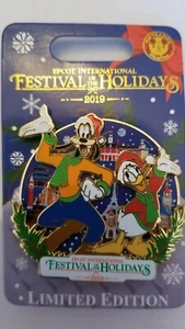 Disney Epcot DVC Festival of the Holidays 2019 LE Pin with Goody and Donald Duck - Picture 1 of 2