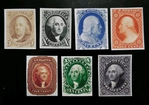 US SC# 1-17 1847-1857 Early Imperforate Collection Stamp Replica Set - Picture 1 of 2