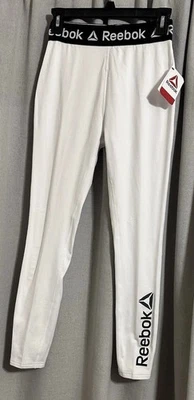 Reebok Men’s Sm Compression Tights, Rash Guard, Moisture Wicking, White - Image 1 of 4