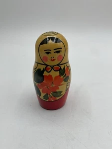 Russian Wood Matryoshka Nesting Dolls USSR Vintage Set of 4 Floral Flowers Wood - Picture 1 of 4