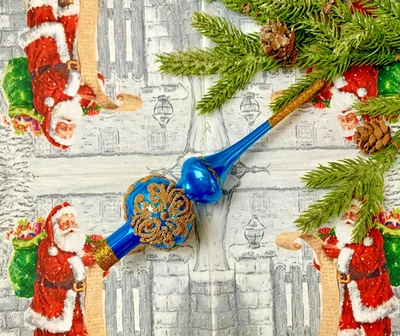 Tree Topper Blue Glass – Handcrafted Vintage Style Christmas Decoration - Image 1 of 4