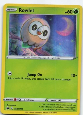 Rowlet - SWSH220 SWSH: Sword & Shield Promo Cards Promo Holo MP Pokémon TCG - Image 1 of 2