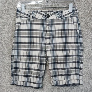 Skinny Fit Shorts Mens 30 Plaid Cuffed Stretch Casual Lightweight Summer Golf - Picture 1 of 10