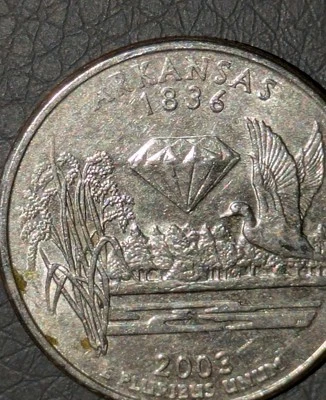 2003-D 25c Arkansas State Quarter Struck Through Grease Error Strike Through - Image 1 of 4