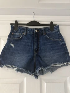 Primark Women's Blue Denim Shorts Size 12 - WORN ONCE - Picture 1 of 3