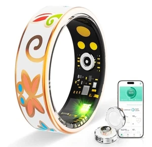 Parameter Smart Ring Gesundheitstracker Herren/Damen, Fitness Schlaf Silber R06 Größe 12 - Bild 1 von 7