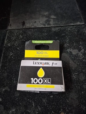 Cartucho de tinta amarillo de alto rendimiento original Lexmark 100 XL 14N1071 - sellado Foto 1 de 4