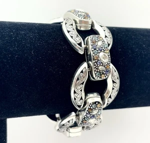 Brighton Crystal Voyage Bracelet Trust Your Journey Chunky Link Rhinestone - Picture 1 of 10