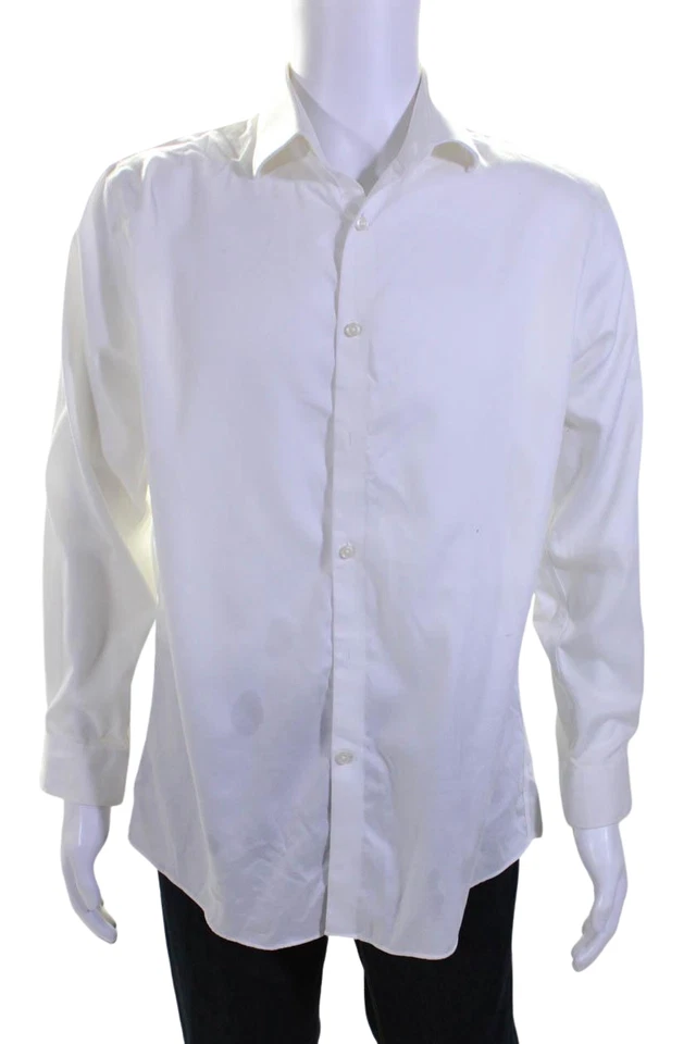 Michael Kors Mens White Regular Fit Long Sleeve Button Down Dress Shirt Size L - Image 1 of 4