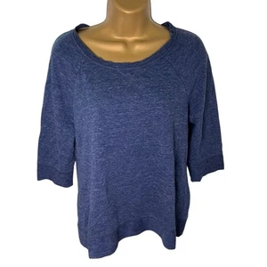 Sonoma Life+ Style lässiger Strickpullover Raglan 3/4 Arm meliert marine S - Bild 1 von 4