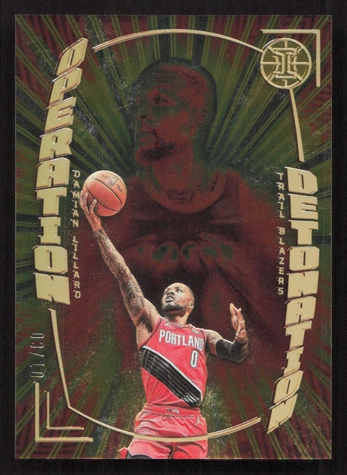 2021-22 Panini Illusions Damian Lillard Operation Detonation Gold #/10 #32 Card - Image 1 of 2
