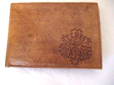 VINTAGE LEDER GELDBÖRSE UNBENUTZT BRAUN UNISEX - JEDE VERWENDUNG??? - Bild 1 von 4