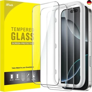 JETech Schutzfolie für iPhone 16 Pro 6,3 Zoll, Gehärtete Glas Displayschutz mit  - Bild 1 von 7