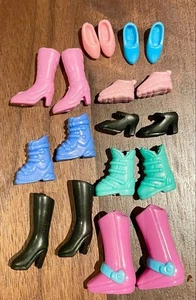Polly Pocket Doll Shoes 9 Pairs Rubber Boots Heels Flats Sandals Replacement - Picture 1 of 11