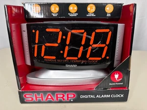 Sharp Home LED Digital Alarm Clock Swivel Base Outlet Powered Simple Operation - Picture 1 of 7