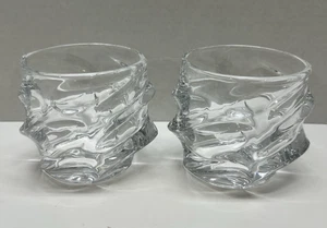 Iceberg Storm Oval Whiskey Old Fashioned Kristall Becher Griff Glas 10oz Set-2 - Bild 1 von 9