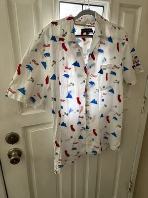 WOLFMARK Shirt Men Large White Multicolor Short  Sleeve Keeping California Chill - Image 1 of 4