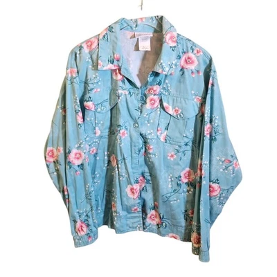 Vintage JANTZEN Classics Floral Button Up Light Jacket Size Medium - Image 1 of 4