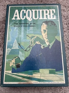 Acquire Board Game Complete 3M Bookshelf  1963 Finance Stocks Vintage - Picture 1 of 3