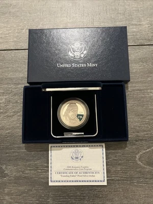 2006 Benjamin Franklin "Founding Father" Proof Silver Dollar - Image 1 of 3