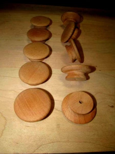 50 BRAND NEW UNFINISHED BEECH 2" ROUND WOOD CABINET KNOBS / PULLS K4 - Picture 1 of 2