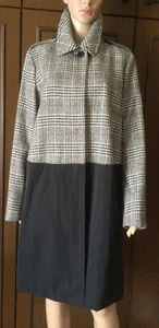 Coat MARINA RINALDI Woman, black white color, size 29 IT 56 DE 50 US 20 GB 24 - Foto 1 di 12