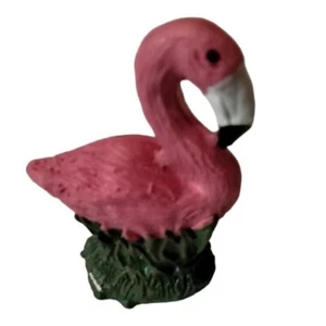 Pink Flamingo Figurine Fairy Garden Miniature Tropical Coastal Tiki Barbiecore - Picture 1 of 7