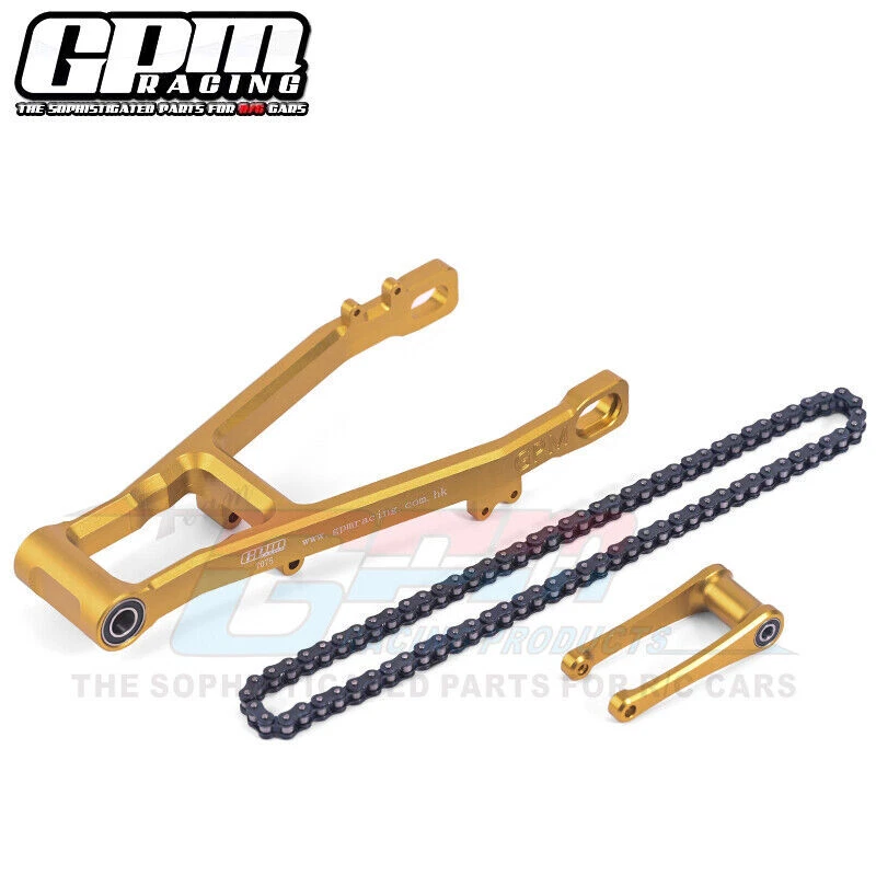 GPM CNC Alu 7075 Extend Swing Arm (+30mm) +Pull Rod+Chain For LOSI Promoto MX US - Image 1 of 3