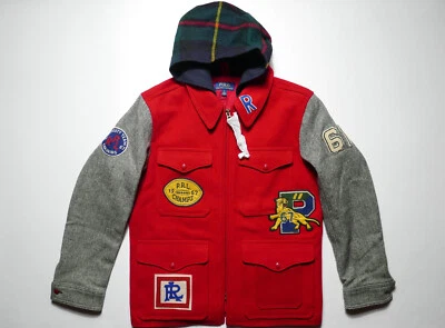 Polo Ralph Lauren Jacket Varsity Wildcats Patchwork Wool Hybrid Herringbone NWT - Image 1 of 3