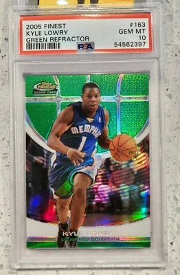 2005 Finest #163 Green REFRACTOR /129 KYLE LOWRY PSA 10 POP 1 Gem Mint ROOKIE RC - Image 1 of 4