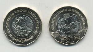 Mexico 20 Pesos 2022 100 mennonites Bi-Metallic KM New UNC Coin Unc - Picture 1 of 3